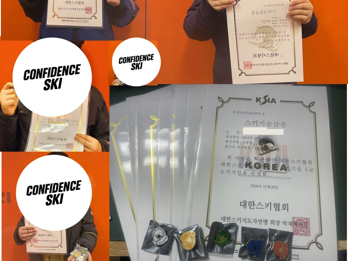주니어 스키 기술 등급제 인증 모음